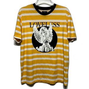 Forever 21 Tee Short Sleeve Graphic Loveless Angel Shirt Yellow Mens sz Small